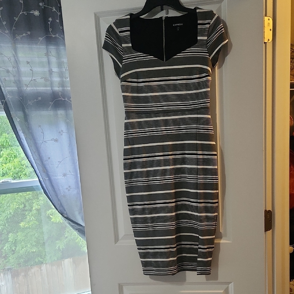 Black and White Striped Dress